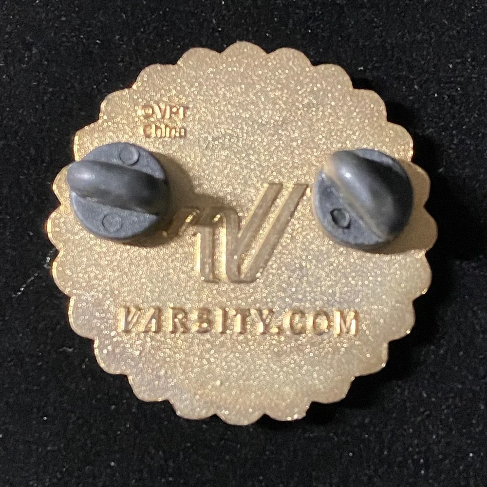 Varsity Cheer Hard Go Home‎ Megaphone Enamel Pin Badge Gold Tone Vintage